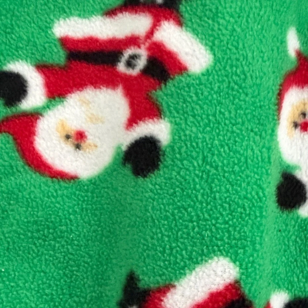 Absorba Green Santa Print Footed One-Piece Pajama 12 months